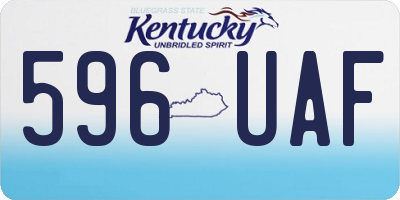KY license plate 596UAF