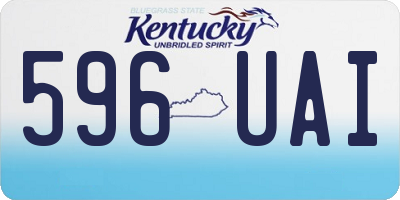 KY license plate 596UAI
