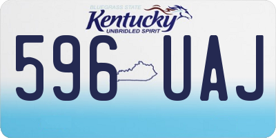 KY license plate 596UAJ