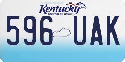 KY license plate 596UAK