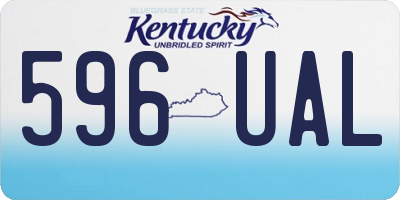 KY license plate 596UAL