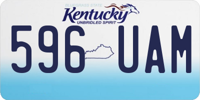 KY license plate 596UAM