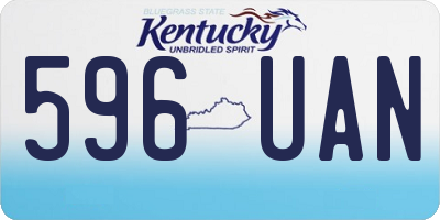 KY license plate 596UAN