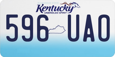 KY license plate 596UAO