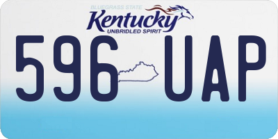 KY license plate 596UAP