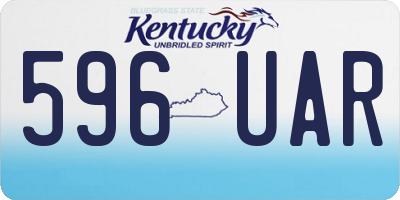 KY license plate 596UAR
