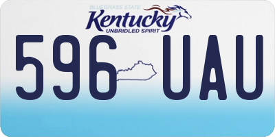 KY license plate 596UAU