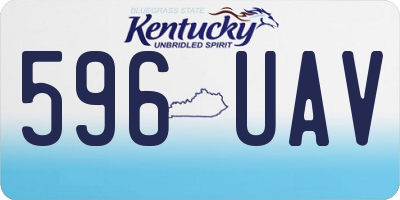 KY license plate 596UAV