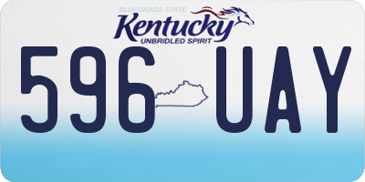 KY license plate 596UAY