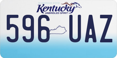 KY license plate 596UAZ