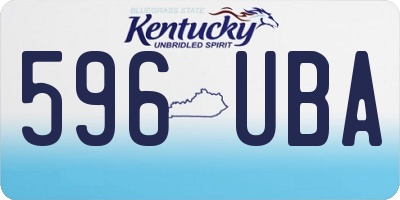KY license plate 596UBA