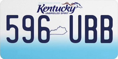 KY license plate 596UBB