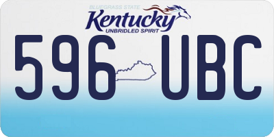 KY license plate 596UBC