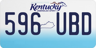 KY license plate 596UBD
