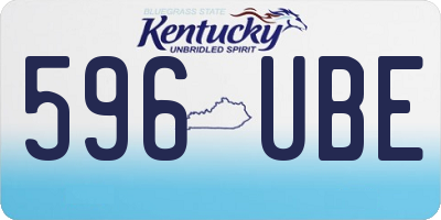 KY license plate 596UBE