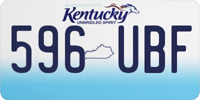 KY license plate 596UBF