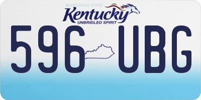 KY license plate 596UBG