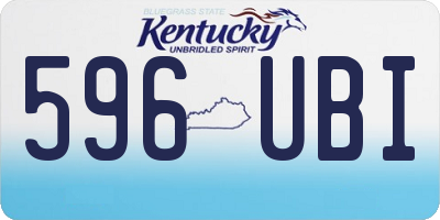 KY license plate 596UBI