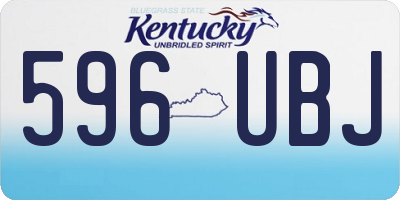 KY license plate 596UBJ