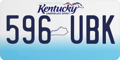 KY license plate 596UBK