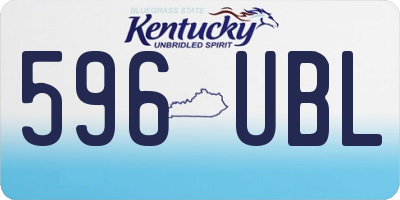 KY license plate 596UBL