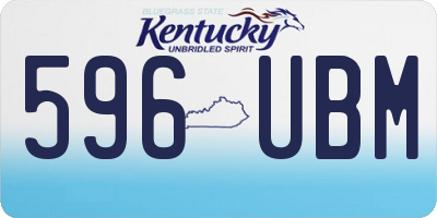 KY license plate 596UBM