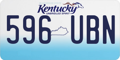 KY license plate 596UBN