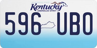 KY license plate 596UBO