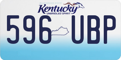 KY license plate 596UBP