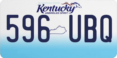 KY license plate 596UBQ
