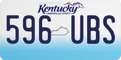 KY license plate 596UBS
