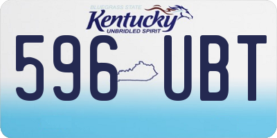 KY license plate 596UBT