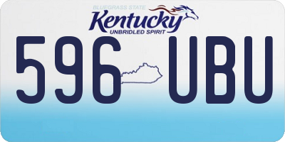 KY license plate 596UBU