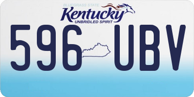 KY license plate 596UBV