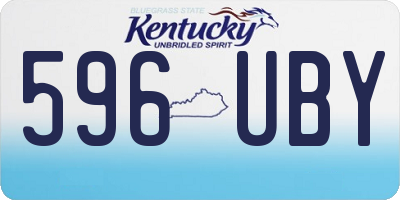 KY license plate 596UBY