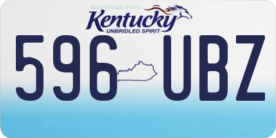 KY license plate 596UBZ