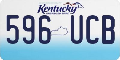 KY license plate 596UCB