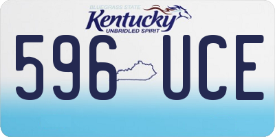 KY license plate 596UCE