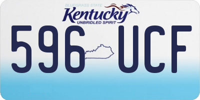 KY license plate 596UCF
