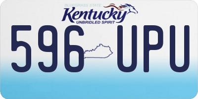 KY license plate 596UPU