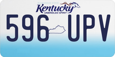 KY license plate 596UPV