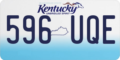 KY license plate 596UQE