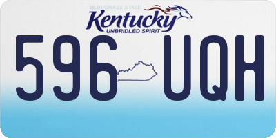 KY license plate 596UQH