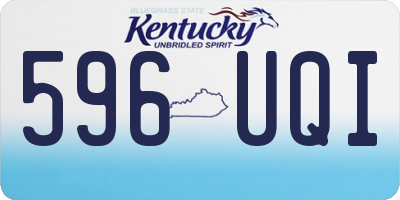 KY license plate 596UQI