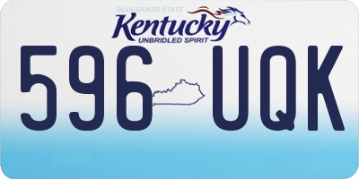 KY license plate 596UQK