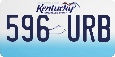 KY license plate 596URB