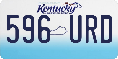 KY license plate 596URD