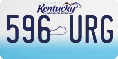 KY license plate 596URG