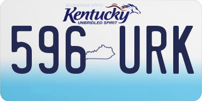 KY license plate 596URK