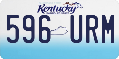 KY license plate 596URM